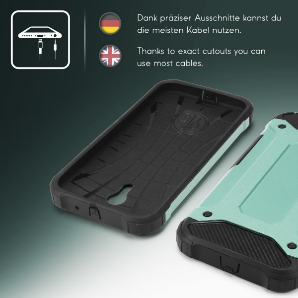 Motorola Moto G2 OUTDOOR Schutz Hülle TOP Cover Back Case Carbon Optik Etui