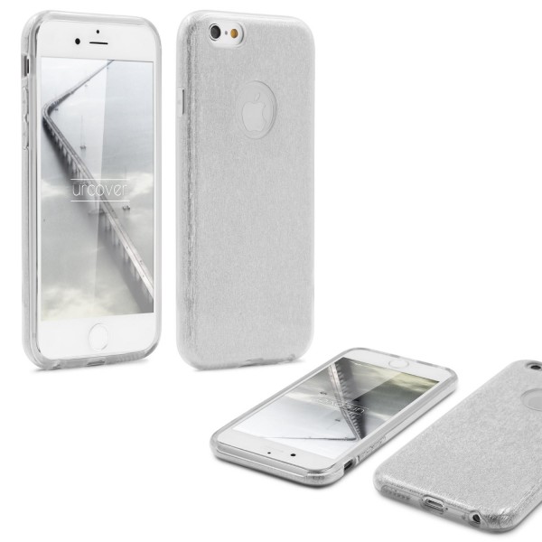 Urcover® Apple iPhone 6 / 6s 2 in 1 Glitzer Schutz Hülle Bling Case Cover Tasche