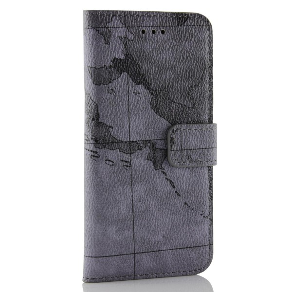 Urcover® iPhone 6 / 6s Schutz Hülle Map Style Cover Kartenfach & Ständer Flip