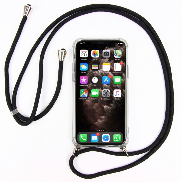 Apple iPhone 11 Pro Max Hülle mit Band | Urcover Silikon Hülle zum Umhängen | Schutzhülle mit verstärktem Kantenschutz | Chain Case mit Handykette