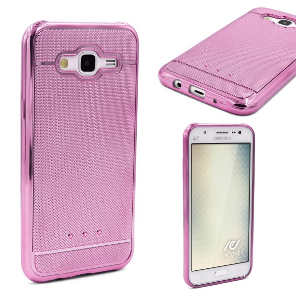 Urcover® Samsung Galaxy J7 (2015) Schutz Hülle Metall Optik Silikon Soft Case