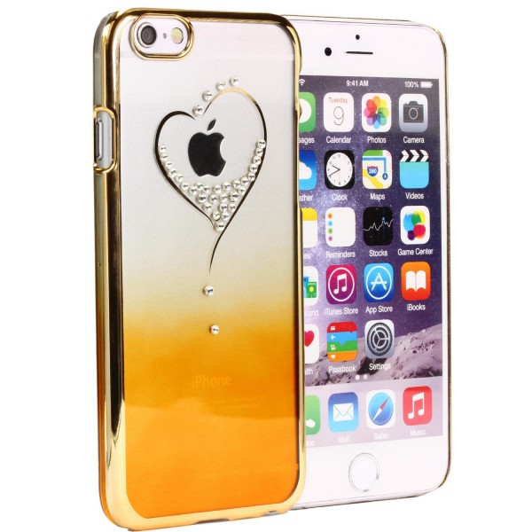 Urcover® Handy Schutz Hülle für Apple iPhone 6 / 6s Back Case Glitzer Hard Cover Tasche