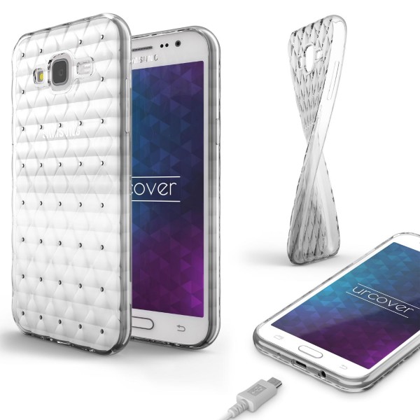 Samsung Galaxy J5 (2015) Luxus TPU Handy Hülle Schutz Cover Glitzer Diamant Case