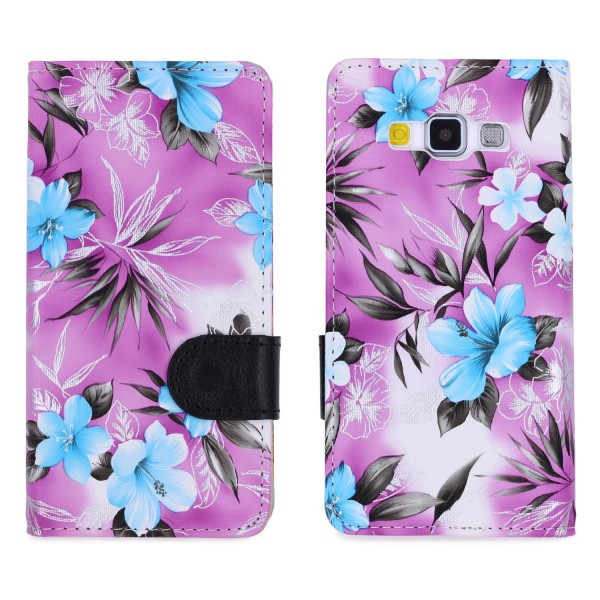 Urcover® Samsung Galaxy A3 (2015) Schutz Hülle Blumenmuster Kartenfächer Ständer