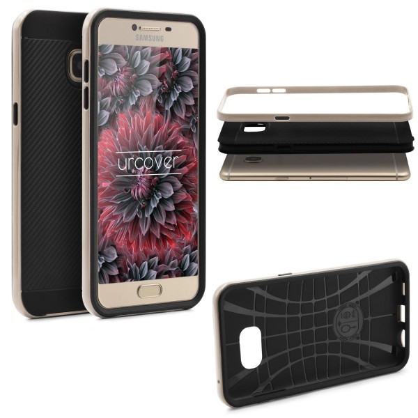 Samsung Galaxy C5 Back Case Carbon Style Cover Dual Layer Schutz Hülle TPU