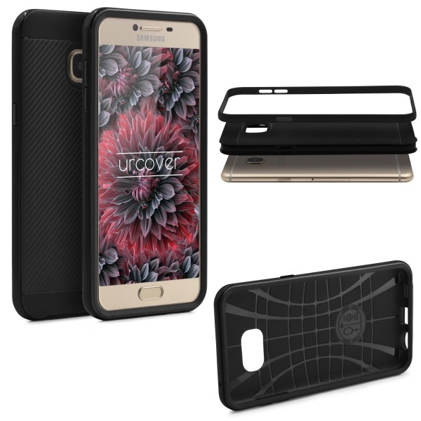 Samsung Galaxy C5 Back Case Carbon Style Cover Dual Layer Schutz Hülle TPU