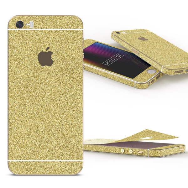 Apple iPhone 5 / 5s / SE (1. Gen. 2016) Glitzer Folie Aufkleben Regenbogen Farbig Diamond Bling