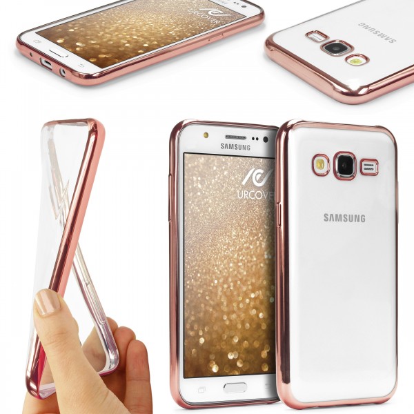 Samsung Galaxy J1 (2016) Hülle Spiegelrand klar Slim Cover Tasche Back Case Etui