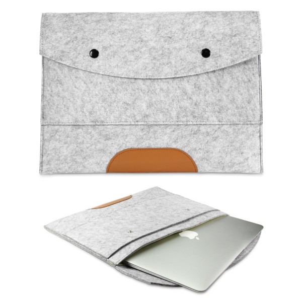 Urcover® Universal 15 Zoll Laptop Tasche Smart Case Cover Sleeve Grau/Beach