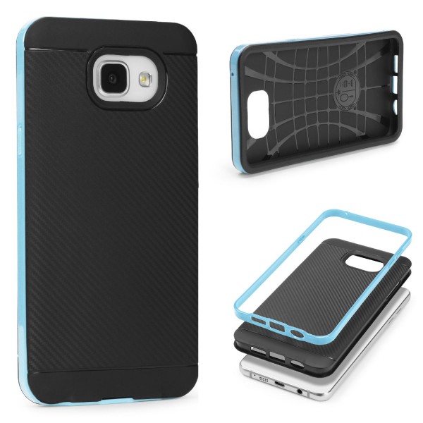 Samsung Galaxy A3 (2016) Case Carbon Style Cover Dual Layer Schutz Hülle TPU