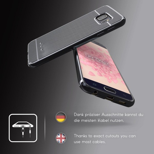 Urcover® Samsung Galaxy S6 Schutz Hülle Metall Optik Silikon Soft Back Case