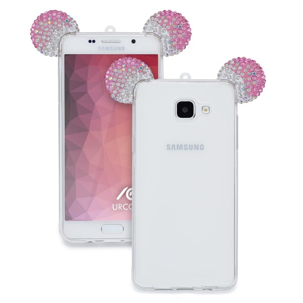 Samsung Galaxy A5 (2016) TPU Maus Ohren Bling Ear Schutz Hülle Cover Glitzer