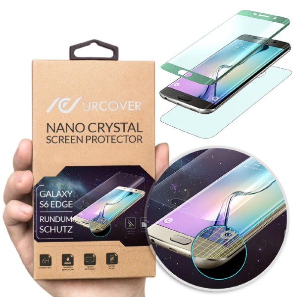Urcover® 6H Nano Display Schutz Folie für Samsung Galaxy S6 Edge kristallklar
