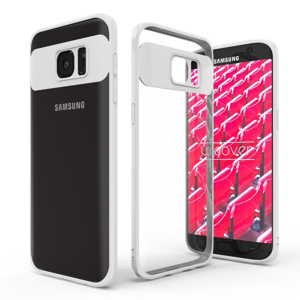 Urcover® Samsung Galaxy S7 Edge Simply Back Case Schale farbiger Rand Handyhülle
