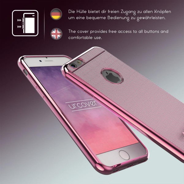 Urcover® Apple iPhone 6 / 6s Schutz Hülle Metall Optik Silikon Soft Back Case