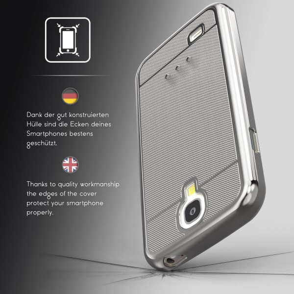 Urcover® Samsung Galaxy S4 Schutz Hülle Metall Optik Silikon Soft Back Case