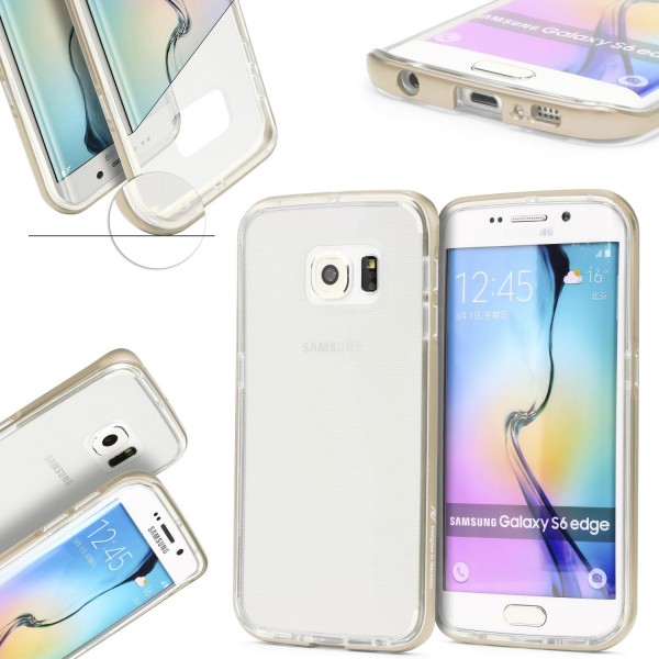 Urcover® Samsung Galaxy S6 Edge Schutzhülle Alu Ecken Schutz Bumper Case Cover