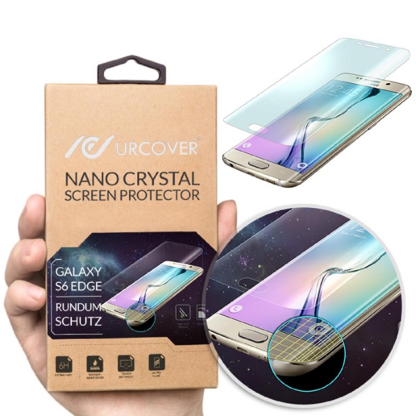 Urcover® Samsung Galaxy S6 Edge vorgebogene Display Schutz Folie Crystal Clear