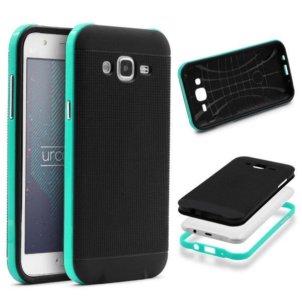 Samsung Galaxy J1 (2015) Schutz Hülle Carbon Style Karbon Optik TPU Case Cover