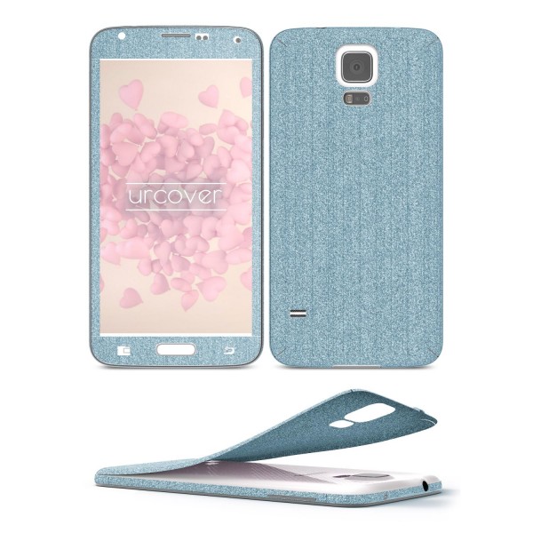 Samsung Galaxy S5 Glitzer Folie Aufkleben Regenbogen Farbig Diamond Bling Design