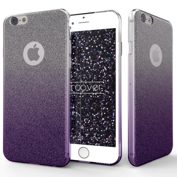 Apple iPhone 6 / 6s Soft Glitzer 2 farbig Schutz Hülle Gel Silikon Einlage Strass