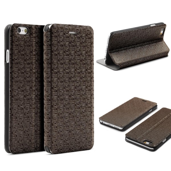 Urcover® Apple iPhone 6 / 6s Schutz Hülle Flip Case Cover Booksyle Wallet Tasche