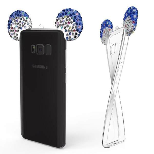 Samsung Galaxy S8 Plus Maus Strass Ohren Bling Schutz Hülle Glitzer Cover Case