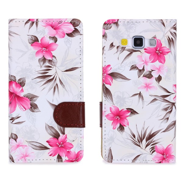 Urcover® Samsung Galaxy A3 (2015) Schutz Hülle Blumenmuster Kartenfächer Ständer