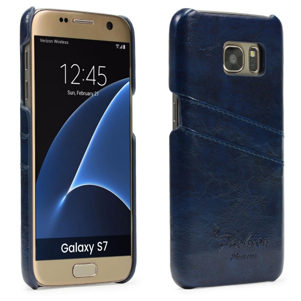 Urcover® Samsung Galaxy S7 Kunstleder Kartenfach Back Case Schutz Hülle Cover