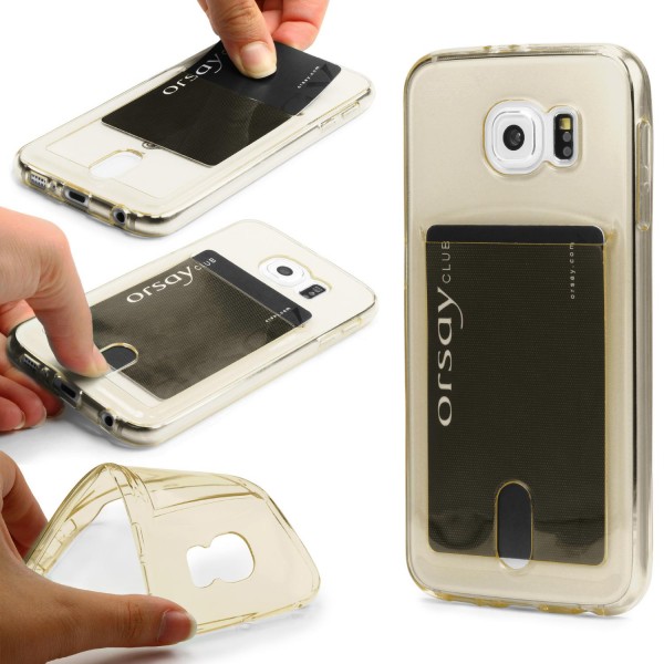 Urcover® Handy Schutz Hülle für Samsung Galaxy S6 Kartenfach Silikon Case Cover