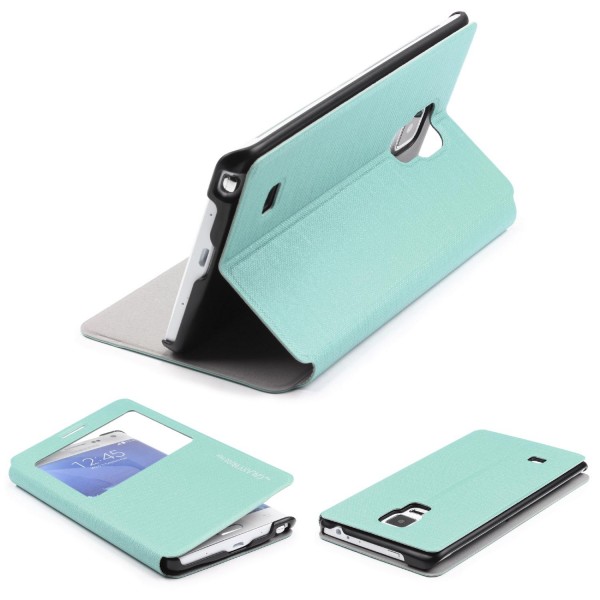 Urcover® Samsung Galaxy Note Edge View Case Schutz Hülle Wallet Cover Etui Tasche Struktur
