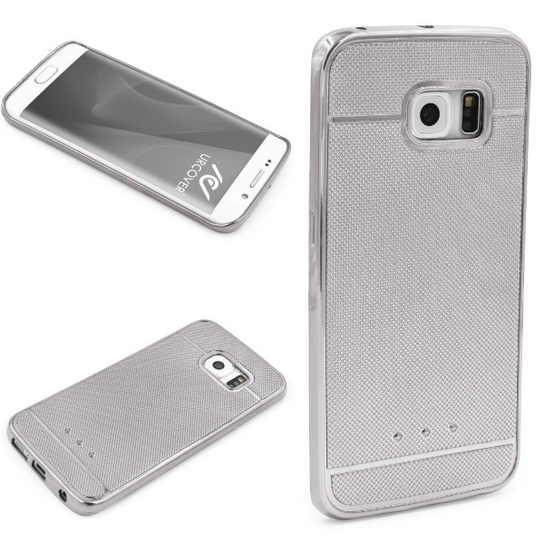 Urcover® Samsung Galaxy S6 Edge Schutz Hülle Metall Optik Silikon Soft Back Case