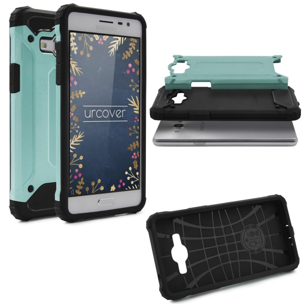 Samsung Galaxy J3 Pro OUTDOOR Schutz Hülle TOP Cover Back Case Carbon Optik Etui