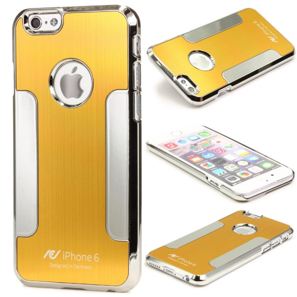 Urcover® Apple iPhone 6 / 6s Schutz Hülle Aluminium Back Case Cover Tasche Chrom