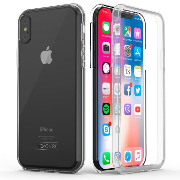 Urcover Apple iPhone X / XS Touch Case 2.0 Hard Edition berühmt durch Galileo Rundum 360° Crystal Clear Schutzhülle