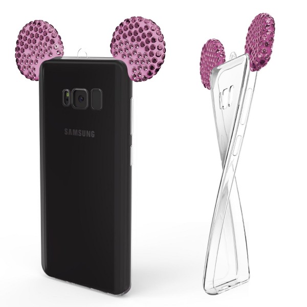 Samsung Galaxy S8 Plus Maus Strass Ohren Bling Schutz Hülle Glitzer Cover Case