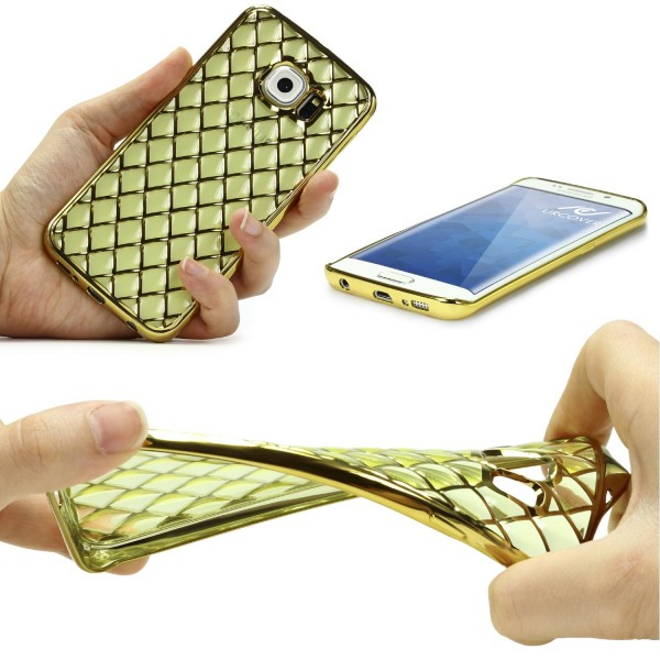 Urcover® Samsung Galaxy S6 Edge Plus Schutz Hülle Quilted Diamond Design Case