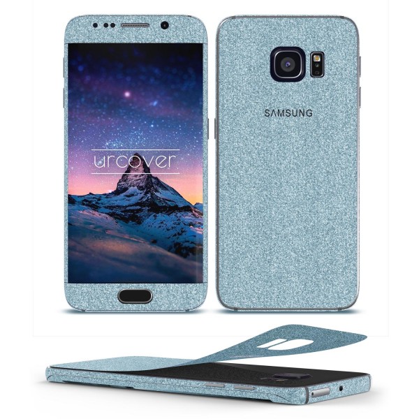 Samsung Galaxy S6 Edge Glitzer Folie Aufkleben Regenbogen Farbig Diamond Bling