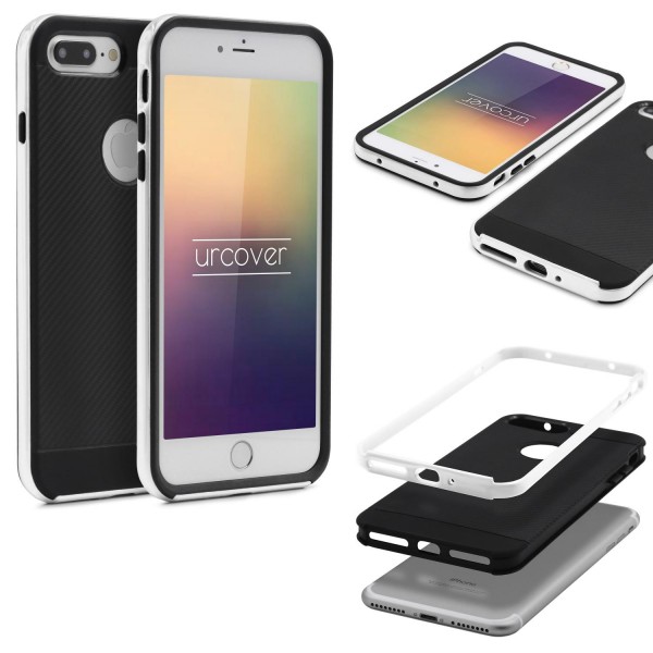 Apple iPhone 7 Plus Back Case Carbon Style Cover Dual Layer Schutzhülle TPU