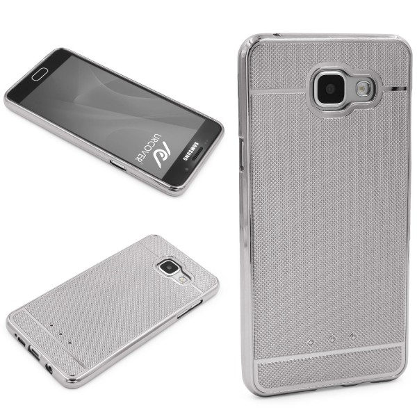 Urcover® Samsung Galaxy A3 (2016) Schutz Hülle Metall Optik Silikon Soft Case
