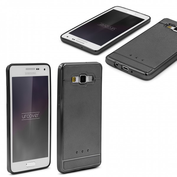 Urcover® Samsung Galaxy A7 (2015) Schutz Hülle Metall Optik Silikon Soft Case