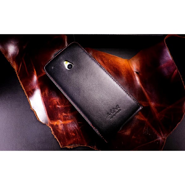 Akira HTC M7 Mini Handmade Echtleder Schutzhülle Ledertasche Wallet Flip Case