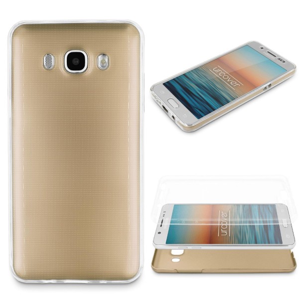 Samsung Galaxy J3 (2015) 360 GRAD RUNDUM SCHUTZ Metalloptik TPU Hülle Cover Case
