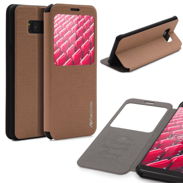 Samsung Galaxy S8 Plus View Case Schutz Hülle Wallet Cover Etui Tasche Struktur