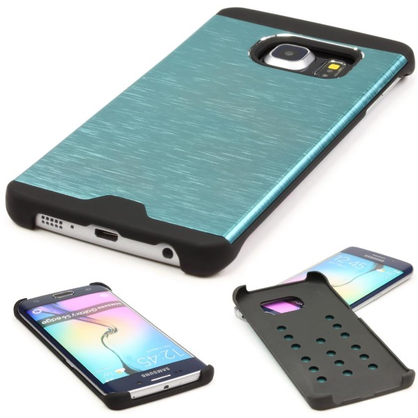Urcover® Samsung Galaxy S6 Edge Schutzhülle Back Case Alu Cover Schale Bumper