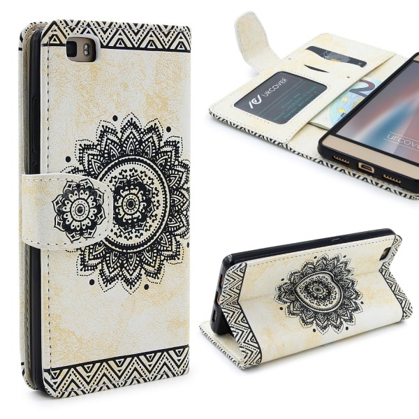 Huawei P8 Lite Wallet Klapp Schutzhülle Stand Flip Case Cover Etui Schale Tasche