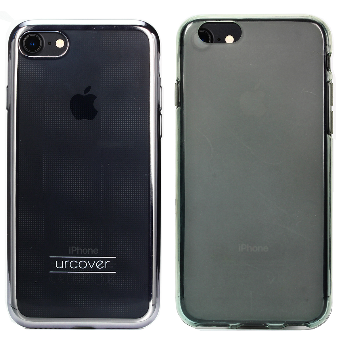 Links: iPhone 7 mit unserer passgenauen Spiegerandhülle - recht iPhone 7 nicht kompatibel mit iPhone 6 Cover